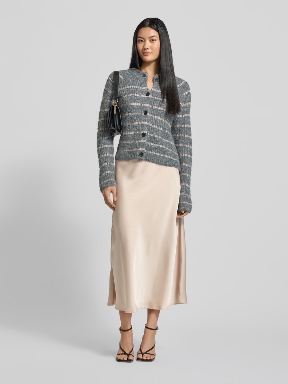 Vero Moda Awesome shine metallic stripe cardigan NWOT L soft cozy
